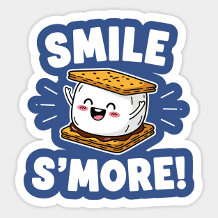 Smile S'more Funny Camping Treat Sticker